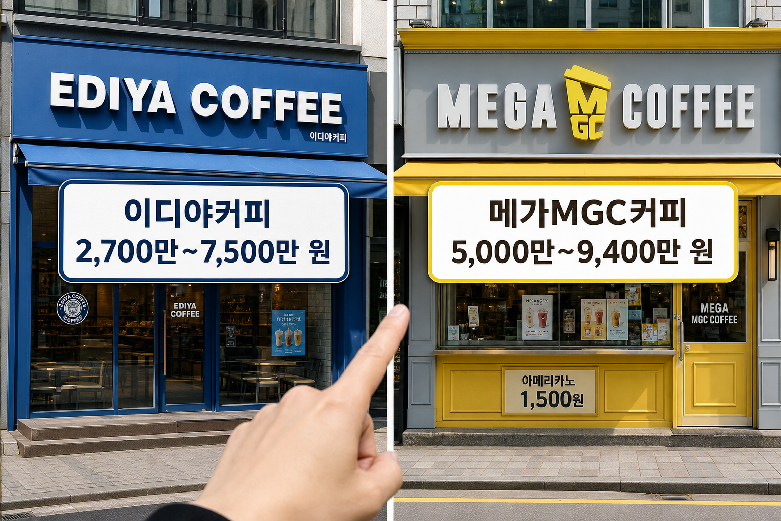 2025년 커피 프랜차이즈 초기 투자금액 브랜드별 비교