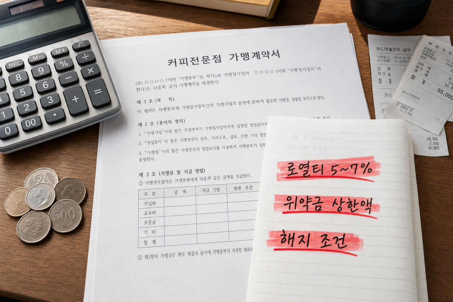 커피 프랜차이즈 계약서 검토 전 꼭 확인할 5가지 조항