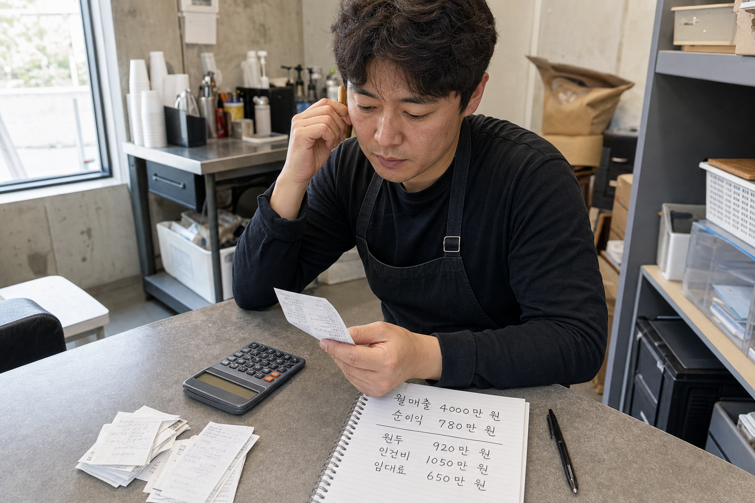 커피 프랜차이즈 수익률 실제 점주 월 순수익 사례 분석