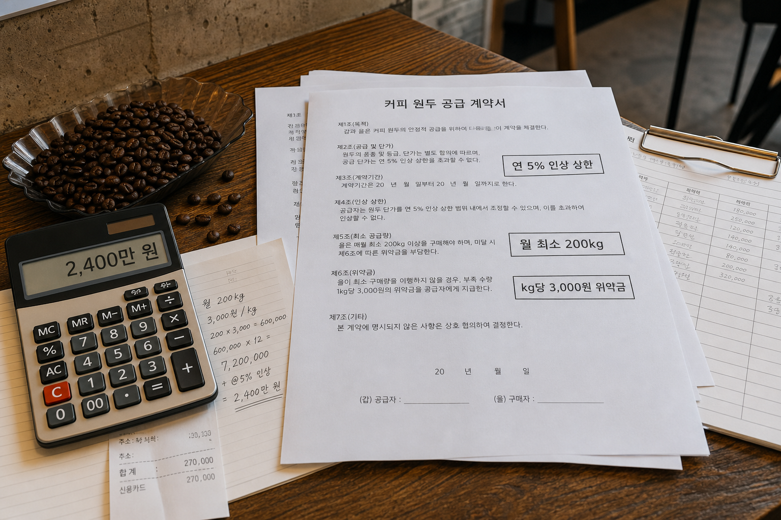 커피 프랜차이즈 원두 공급 계약에서 확인해야 할 조건 4가지