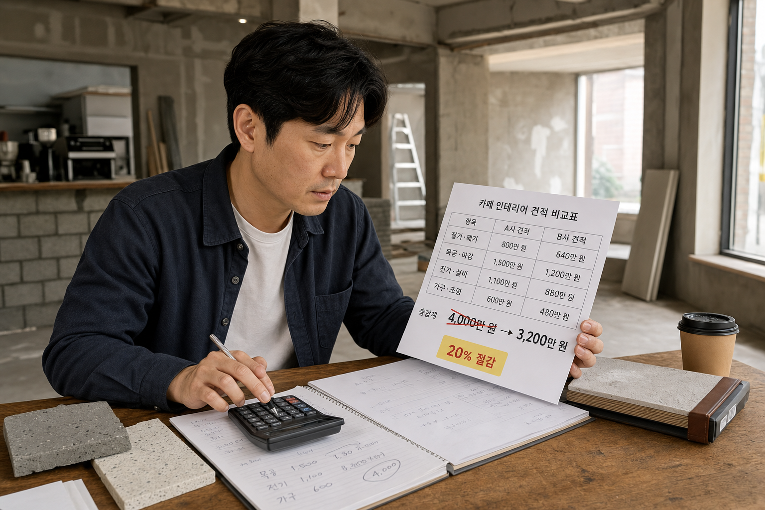 커피 프랜차이즈 인테리어 비용 절감 실전 방법