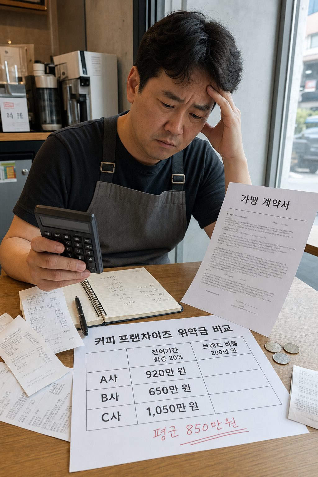 커피 프랜차이즈 후기 기반 계약 해지 위약금 기준 FAQ