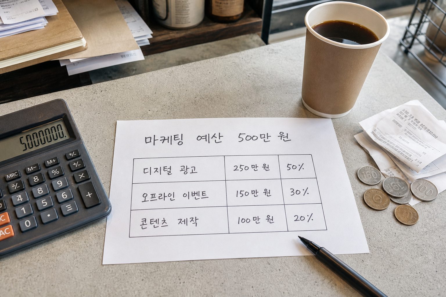 커피 프랜차이즈 마케팅 예산 전략