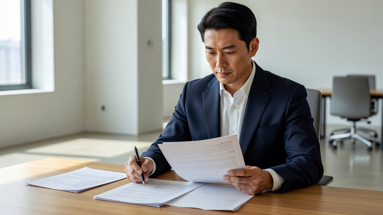 프랜차이즈 계약서 위약금 조항 검토 장면