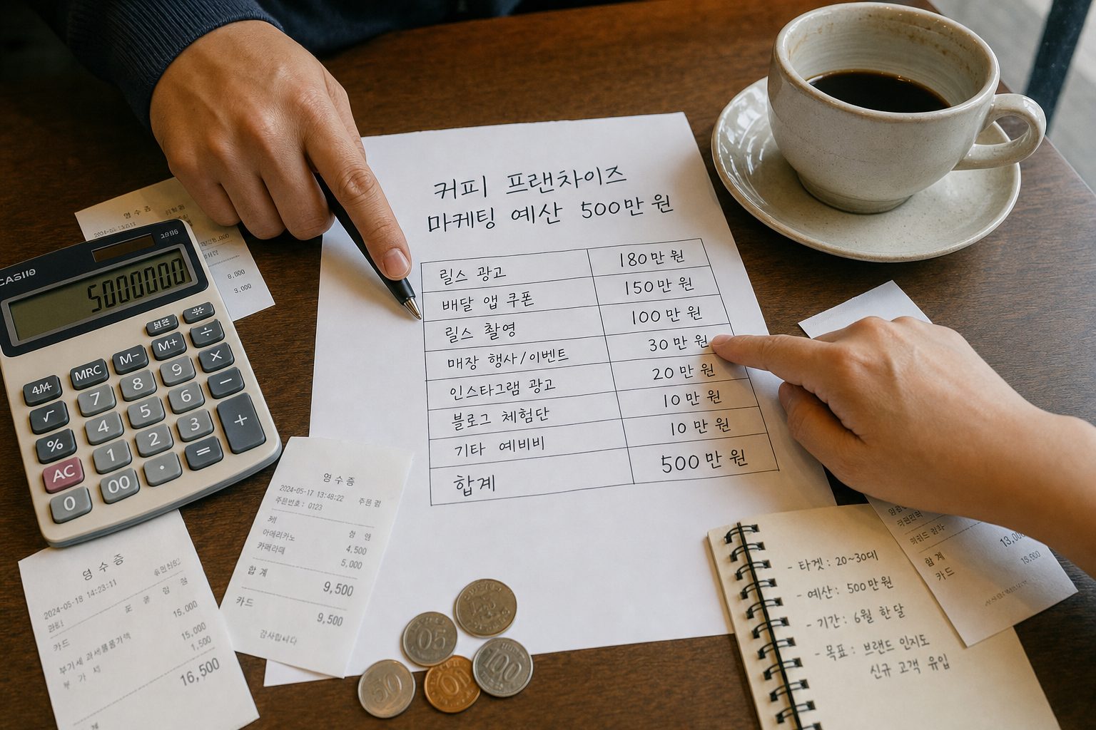 커피 프랜차이즈 마케팅 예산 500만 원으로 시작하는 실행 계획