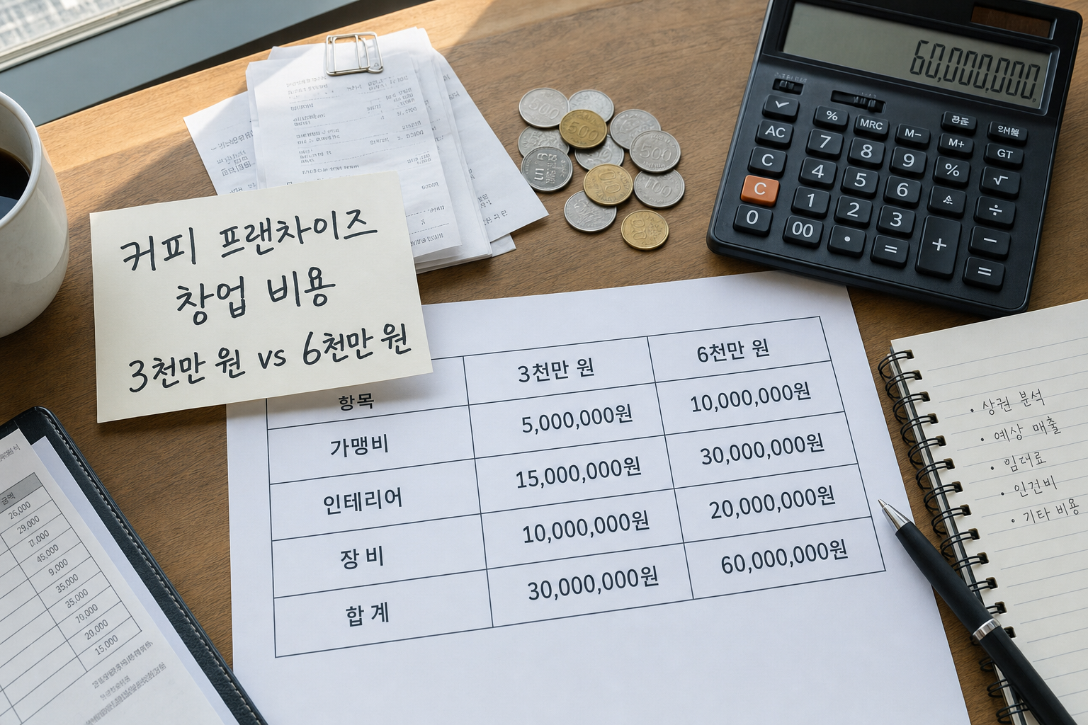 커피 프랜차이즈 창업 비용과 수익 구조 완전 정리