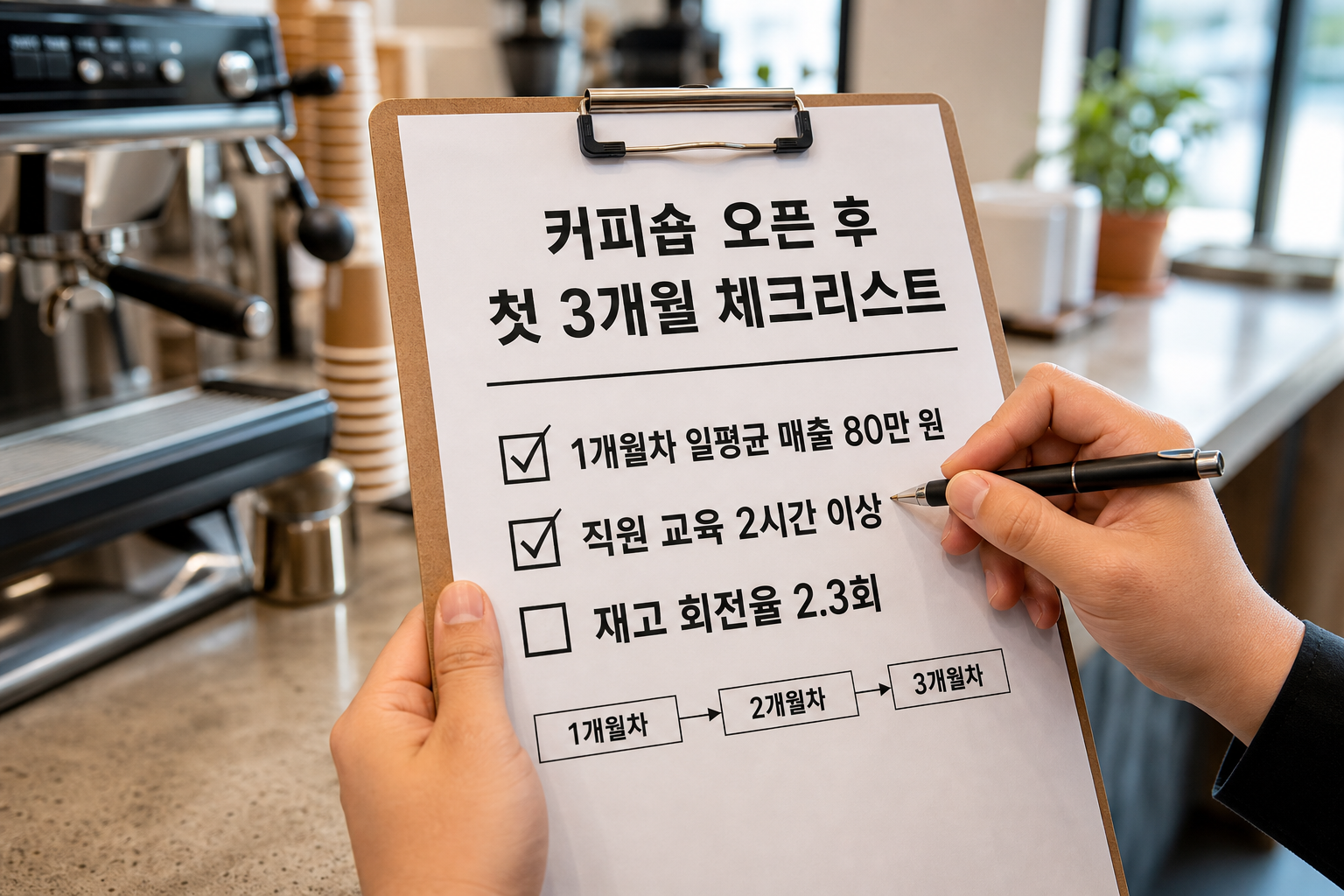 커피숍 오픈 후 첫 3개월 체크리스트