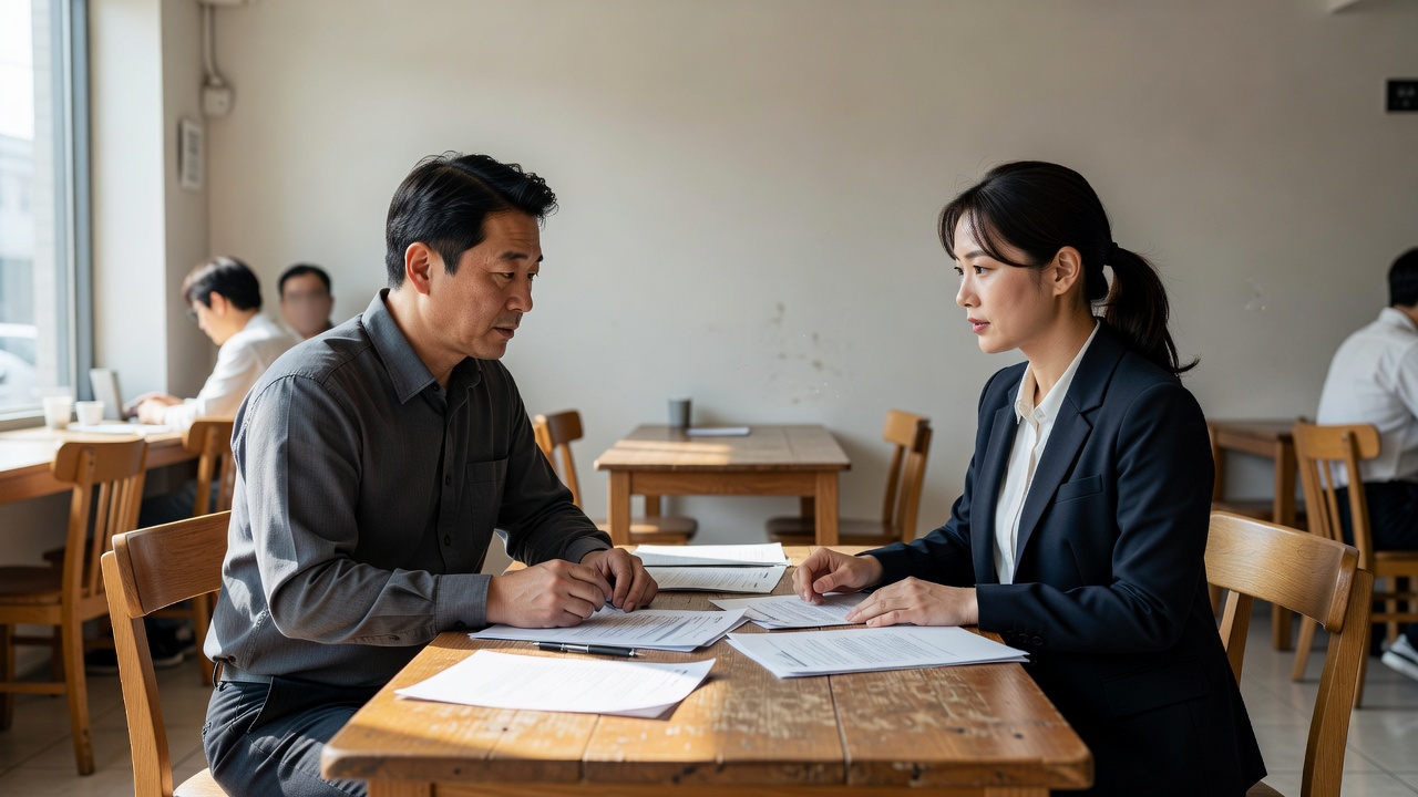 커피 프랜차이즈 계약 해지와 위약금 기본 개념을 보여주는 장면