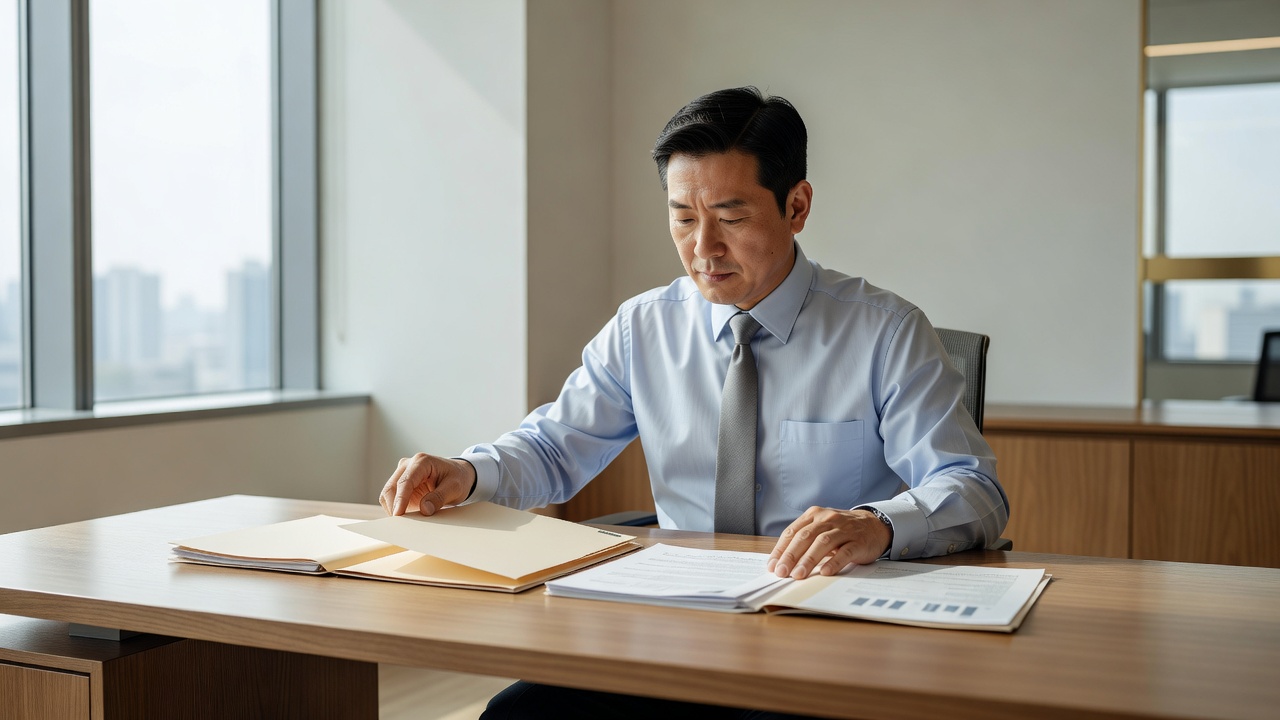 커피 프랜차이즈 브랜드 비교를 위한 자료 검토 장면